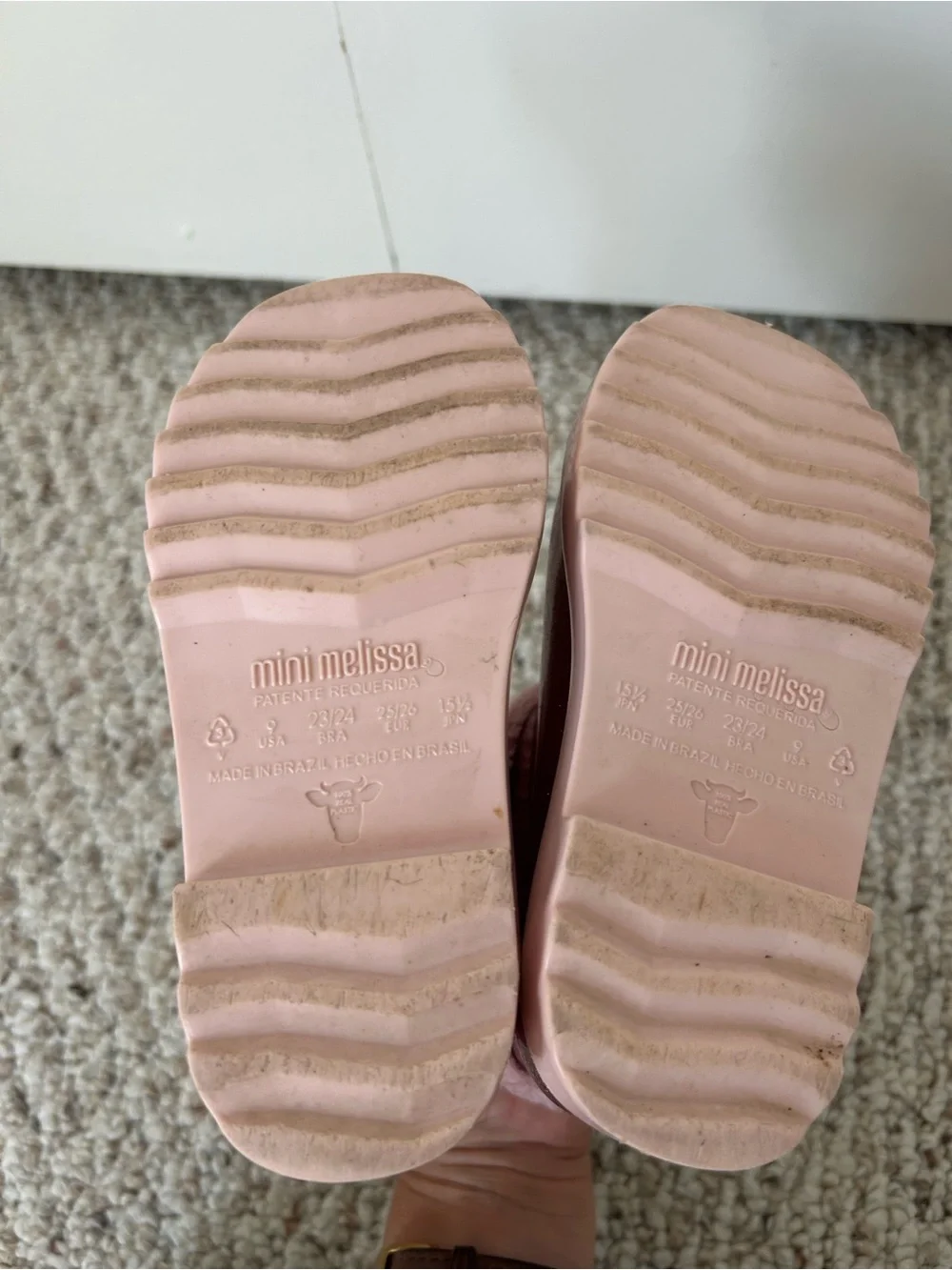 Mini Melissa girls pink glitter boots size 9 Fall Winter Back to School